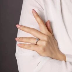 Chisholm Hunter 18ct Yellow Gold Brilliant Cut 0.33ct Diamond Halo Ring -Chisholm Hunter 1 001 01 0269 lifestyle