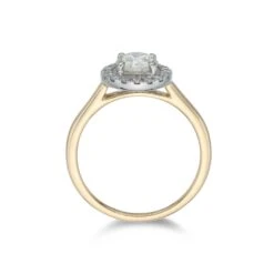 Chisholm Hunter 18ct Yellow Gold Brilliant Cut 0.90ct Diamond Halo Ring -Chisholm Hunter 1 001 01 0280c
