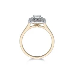 Chisholm Hunter 18ct Yellow Gold Emerald Cut 0.50ct Diamond Double Halo Ring -Chisholm Hunter 1 001 04 0058 d2