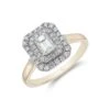Chisholm Hunter 18ct Yellow Gold Emerald Cut 0.50ct Diamond Double Halo Ring -Chisholm Hunter 1 001 04 0058 p