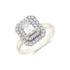 Chisholm Hunter 18ct Yellow Gold Emerald Cut 0.75ct Diamond Halo Solitaire Ring -Chisholm Hunter 1 001 04 0059