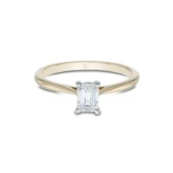 Chisholm Hunter 18ct Yellow Gold Emerald Cut 0.50ct Diamond Solitaire -Chisholm Hunter 1 001 04 0060b