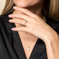 Chisholm Hunter 18ct Yellow Gold Emerald Cut 0.60ct Diamond Halo Solitaire Ring -Chisholm Hunter 1 001 04 0062 b