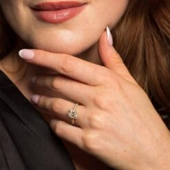 Chisholm Hunter 18ct Yellow Gold Emerald Cut 1.05ct Diamond Halo Solitaire Ring -Chisholm Hunter 1 001 04 0064 c