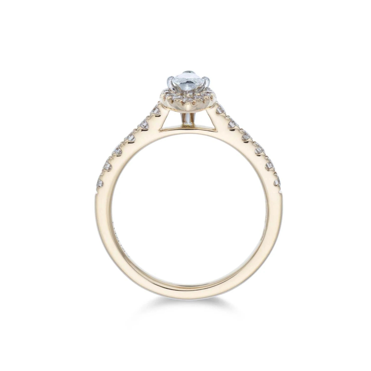Chisholm Hunter 18ct Yellow Gold Marquise Cut 0.70ct Diamond Halo Solitaire Ring 6 Chisholm Hunter 18ct Yellow Gold Marquise Cut 0.70ct Diamond Halo Solitaire Ring - Image 4