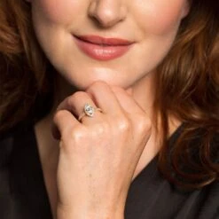 Chisholm Hunter 18ct Yellow Gold Marquise Cut 0.90ct Diamond Halo Solitaire Ring -Chisholm Hunter 1 001 05 0035 1