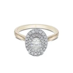 Chisholm Hunter 18ct Yellow Gold Oval Cut 0.50ct Diamond Double Halo Ring -Chisholm Hunter 1 001 06 0028b