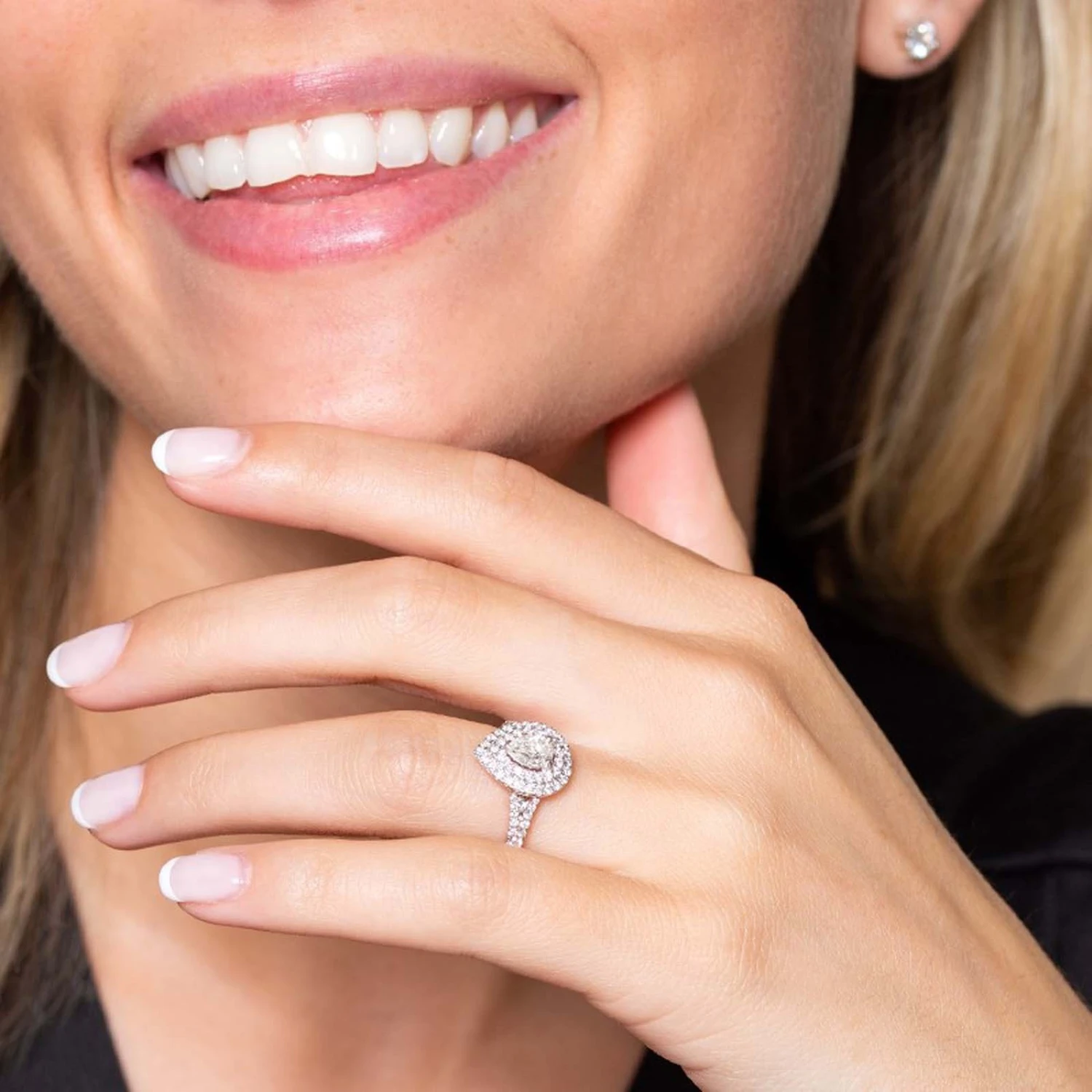 Chisholm Hunter Platinum Pear Cut Diamond 1.06ct Halo Solitaire Ring 4 Chisholm Hunter Platinum Pear Cut Diamond 1.06ct Halo Solitaire Ring - Image 2