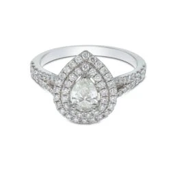 Chisholm Hunter Platinum Pear Cut Diamond 1.06ct Halo Solitaire Ring 9 Chisholm Hunter Platinum Pear Cut Diamond 1.06ct Halo Solitaire Ring -Chisholm Hunter 1 001 20 0016b