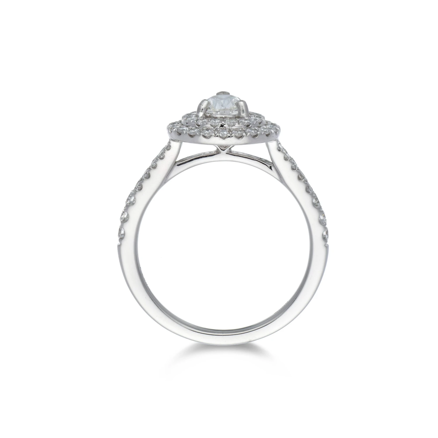 Chisholm Hunter Platinum Pear Cut Diamond 1.06ct Halo Solitaire Ring 6 Chisholm Hunter Platinum Pear Cut Diamond 1.06ct Halo Solitaire Ring - Image 4