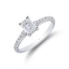 Chisholm Hunter Platinum Emerald Cut 0.90ct Diamond Solitaire Ring