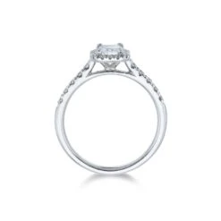 Chisholm Hunter Platinum Emerald Cut 1.50ct Diamond Halo Ring -Chisholm Hunter 1 001 21 0019b