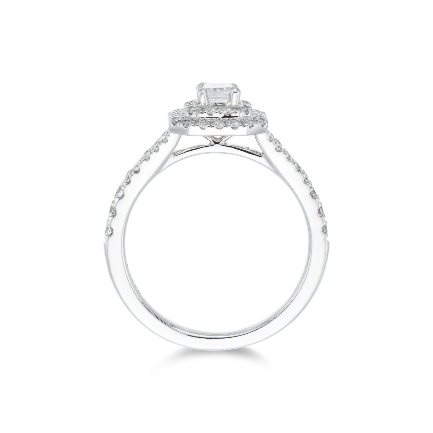 Chisholm Hunter Platinum Emerald Cut 0.33ct Diamond Halo Solitaire Ring 5 Chisholm Hunter Platinum Emerald Cut 0.33ct Diamond Halo Solitaire Ring - Image 3