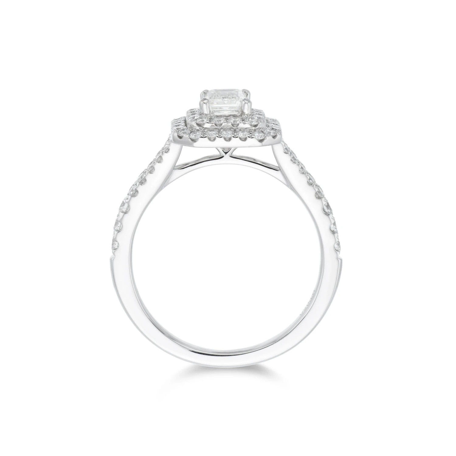 Chisholm Hunter Platinum Emerald Cut 0.50ct Diamond Halo Solitaire Ring 5 Chisholm Hunter Platinum Emerald Cut 0.50ct Diamond Halo Solitaire Ring - Image 3