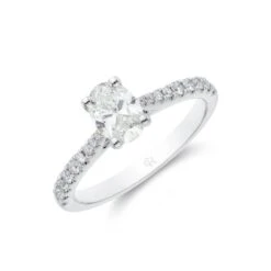 Chisholm Hunter Platinum Oval Cut 0.75ct Diamond Solitaire Ring