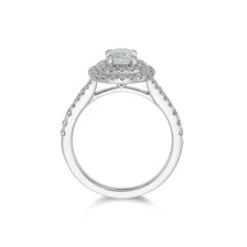 Chisholm Hunter Platinum Oval Cut 0.75ct Diamond Halo Solitaire Ring -Chisholm Hunter 1 001 22 0017c 1