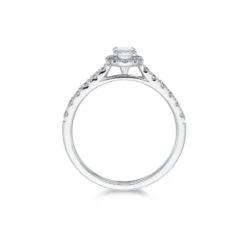 Chisholm Hunter Platinum Oval Cut 0.60ct Diamond Halo Solitaire Ring -Chisholm Hunter 1 001 22 0018 white gold halo ring 1