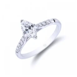 Chisholm Hunter Platinum Marquise Cut 0.70ct Diamond Solitaire Ring