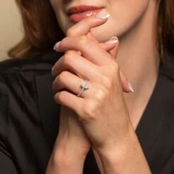 Chisholm Hunter Platinum Marquise Cut 0.60ct Diamond Halo Solitaire Ring -Chisholm Hunter 1 001 23 0018 1