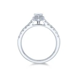 Chisholm Hunter Platinum Marquise Cut 0.60ct Diamond Halo Solitaire Ring -Chisholm Hunter 1 001 23 0018c