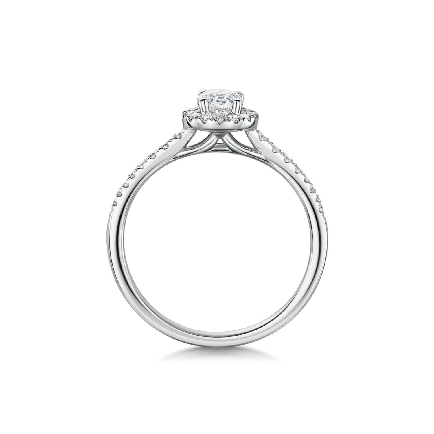Chisholm Hunter 9ct White Gold Round Brilliant 0.50ct Diamond Halo Solitaire Ring 6 Chisholm Hunter 9ct White Gold Round Brilliant 0.50ct Diamond Halo Solitaire Ring - Image 4
