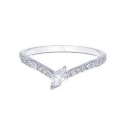 Chisholm Hunter 9ct White Gold 0.26ct Marquise Cut Diamond Solitaire Ring -Chisholm Hunter 1 001 31 0053 d 1