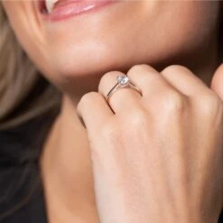 Chisholm Hunter Platinum Round Brilliant Moments 'Lotus' 0.75ct Diamond Solitaire Ring -Chisholm Hunter 1 001 50 0432 om 1