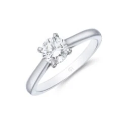 Chisholm Hunter Platinum Round Brilliant Moments 'Lotus' 0.75ct Diamond Solitaire Ring