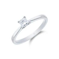 Chisholm Hunter Platinum Princess Cut 0.33ct Diamond Solitaire Ring