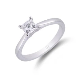 Chisholm Hunter Platinum Princess Cut 0.75ct Diamond Solitaire Ring
