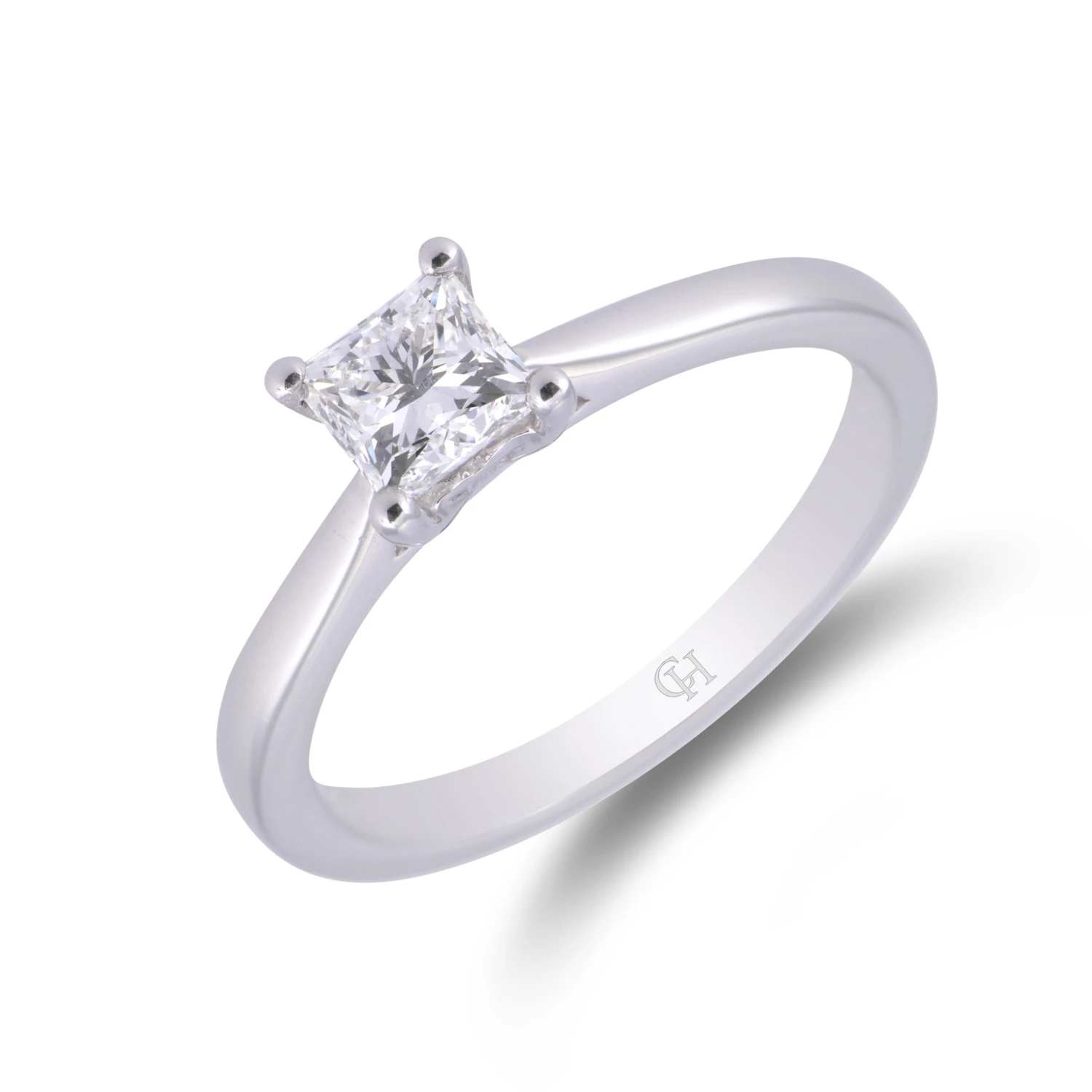 Chisholm Hunter Platinum Princess Cut 0.75ct Diamond Solitaire Ring 3 Chisholm Hunter Platinum Princess Cut 0.75ct Diamond Solitaire Ring