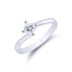 Chisholm Hunter Platinum Princess Cut 0.40ct Diamond Twist Solitaire Ring