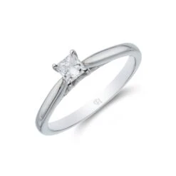 Chisholm Hunter Platinum Princess Cut 0.40ct Diamond Solitaire Ring
