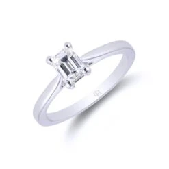 Chisholm Hunter Platinum Emerald Cut 0.50ct Diamond Solitaire Ring