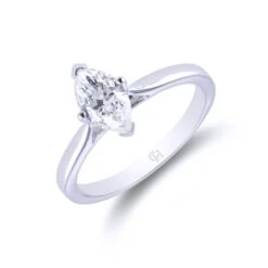 Chisholm Hunter Platinum Marquise Cut 0.75ct Diamond Solitaire Ring