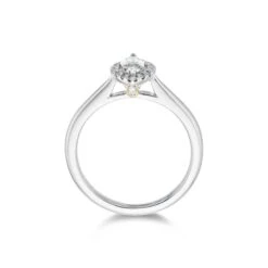 Chisholm Hunter Platinum Marquise Cut 0.33ct Diamond Halo Solitaire Ring -Chisholm Hunter 1 001 53 0031c 1