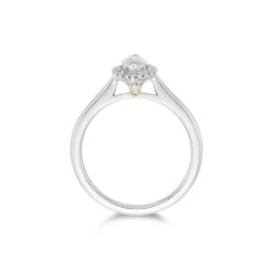 Chisholm Hunter Platinum Marquise Cut 0.50ct Diamond Halo Solitaire Ring -Chisholm Hunter 1 001 53 0032c