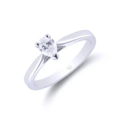 Chisholm Hunter Platinum Pear Cut 0.33ct Diamond Solitaire Ring