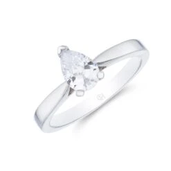 Chisholm Hunter Platinum Pear Cut 0.50ct Diamond Solitaire Ring