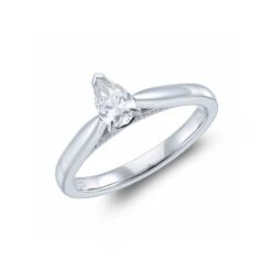 Chisholm Hunter Platinum Pear Cut 0.45ct Diamond Solitaire Ring
