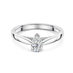 Chisholm Hunter Platinum Pear Cut 0.60ct Diamond Hidden Setting Solitaire Ring -Chisholm Hunter 1 001 55 0045 d2