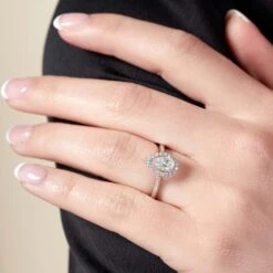 Chisholm Hunter Platinum Pear Cut 0.75ct Diamond Halo Solitaire Ring 13 Chisholm Hunter Platinum Pear Cut 0.75ct Diamond Halo Solitaire Ring -Chisholm Hunter 1 001 55 0053 om 1
