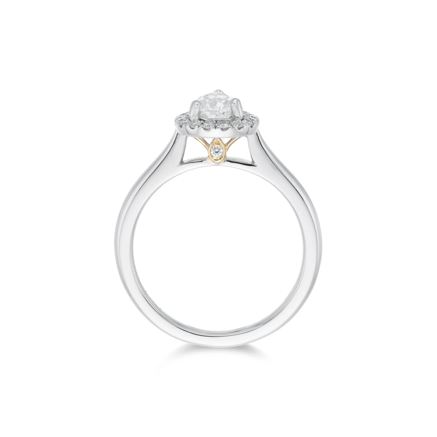 Chisholm Hunter Platinum Pear Cut 0.75ct Diamond Halo Solitaire Ring 6 Chisholm Hunter Platinum Pear Cut 0.75ct Diamond Halo Solitaire Ring - Image 4