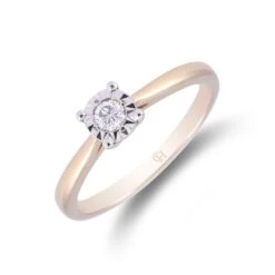 Chisholm Hunter 9ct Yellow Gold Brilliant Cut 0.10ct Diamond Solitaire Ring
