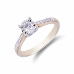 Chisholm Hunter 9ct Yellow Gold Brilliant Cut 0.35ct Diamond Solitaire Ring