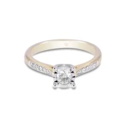 Chisholm Hunter 9ct Yellow Gold Brilliant Cut 0.35ct Diamond Solitaire Ring -Chisholm Hunter 1 001 77 0053b