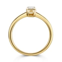 Chisholm Hunter 9ct Yellow Gold 0.25ct Diamond Emerald Solitaire Ring -Chisholm Hunter 1 001 77 0063 d2