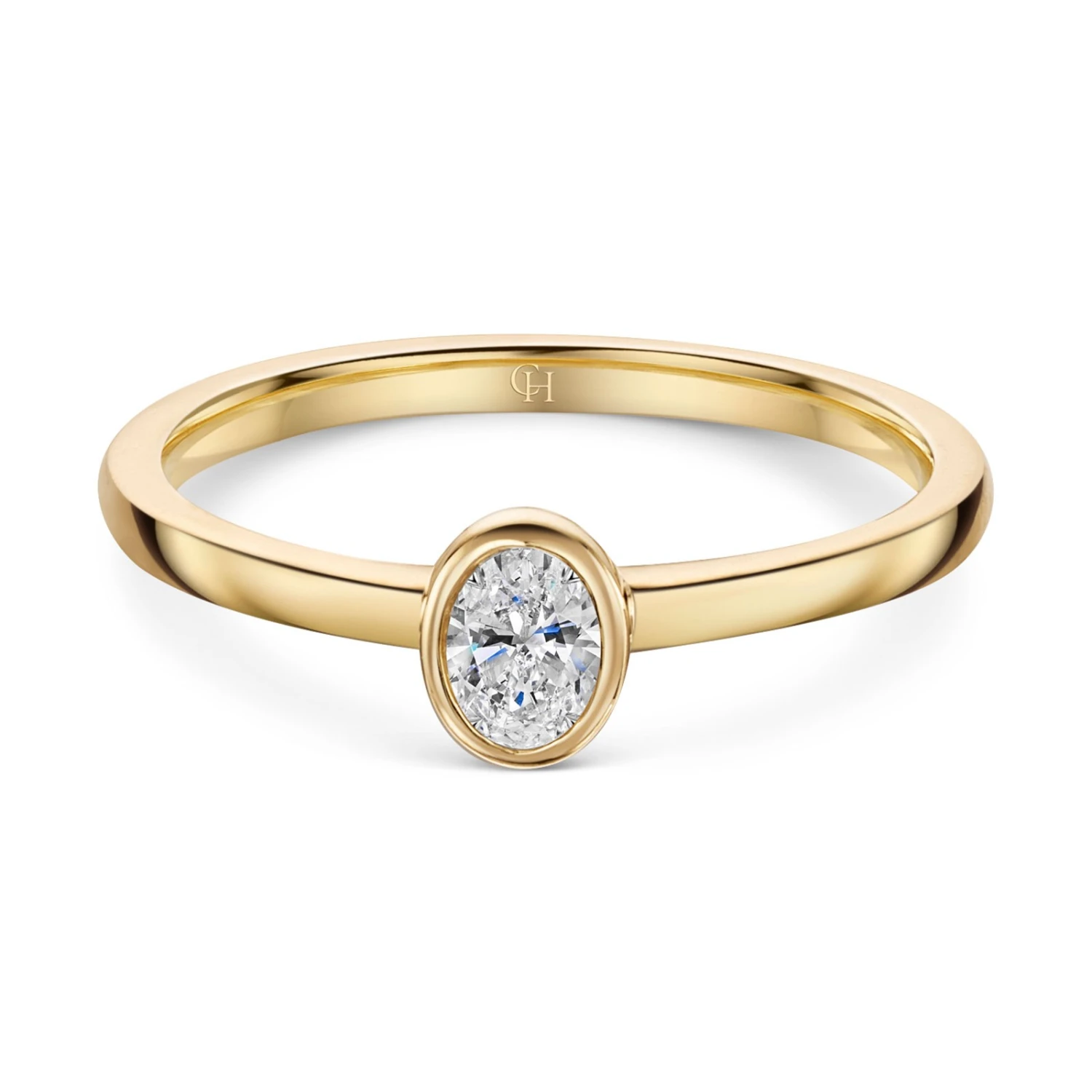 Chisholm Hunter 9ct Yellow Gold Oval Cut 0.25ct Diamond Solitaire Ring 5 Chisholm Hunter 9ct Yellow Gold Oval Cut 0.25ct Diamond Solitaire Ring - Image 3
