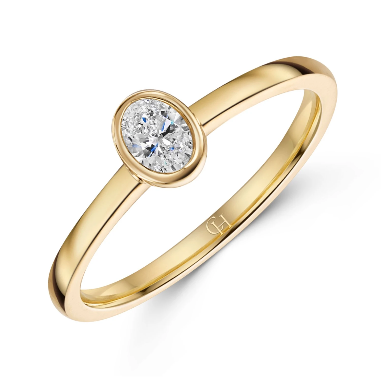 Chisholm Hunter 9ct Yellow Gold Oval Cut 0.25ct Diamond Solitaire Ring 3 Chisholm Hunter 9ct Yellow Gold Oval Cut 0.25ct Diamond Solitaire Ring