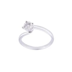 Chisholm Hunter 9ct White Gold Brilliant Cut 0.15ct Diamond Twist Solitaire Ring -Chisholm Hunter 1 001 78 0067b